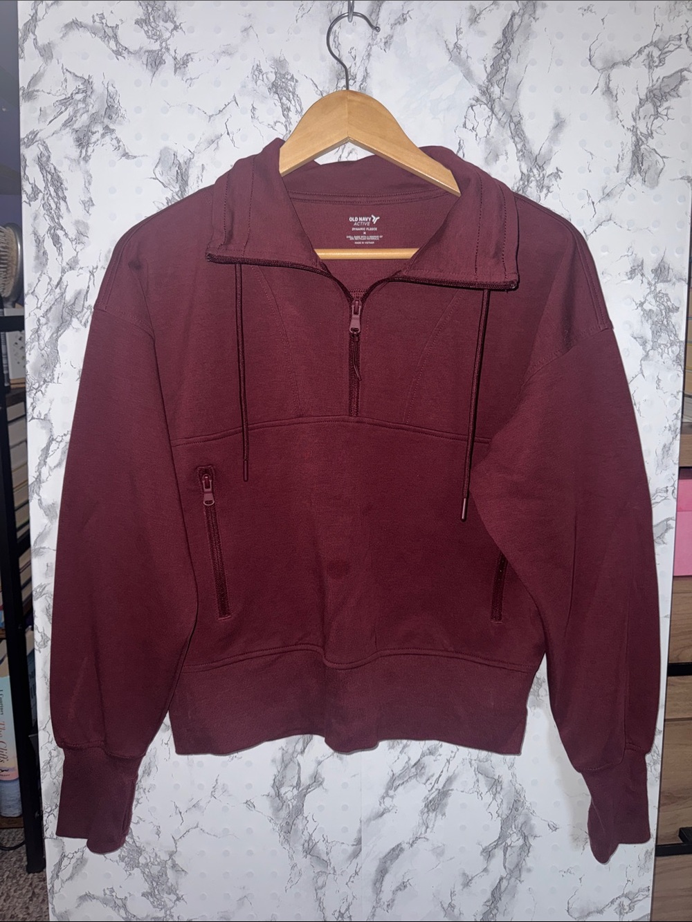 Old Navy Active Dynamic Fleece 1/4 Zip Burgundy Size M